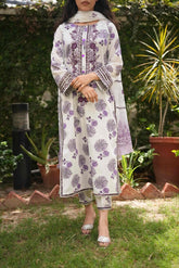 Lawn Print - Purple Emb 3 piece Pret