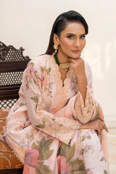 3 Piece Mint Zari Jacquard Suit Pret